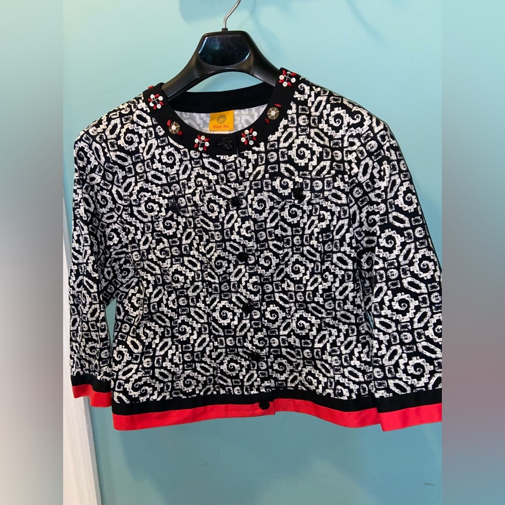 Ruby Rd. NWOT Women's Black, Red & White Jacket, Size 14.